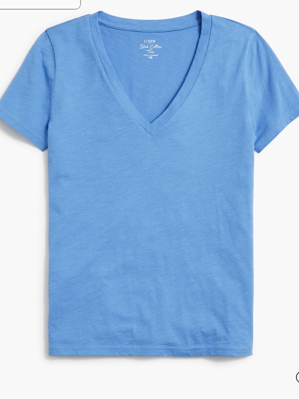 J. Crew NWT Short-sleeve vintage cotton V-neck tee XXL Retro Blue